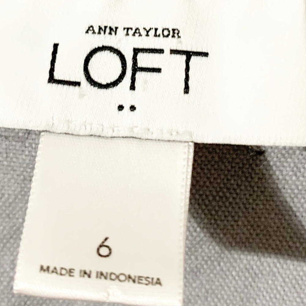 Ann Taylor LOFT Button Front Cotton Jacket Pockets Long Sleeves Puffed Shoulders - Picture 11 of 12